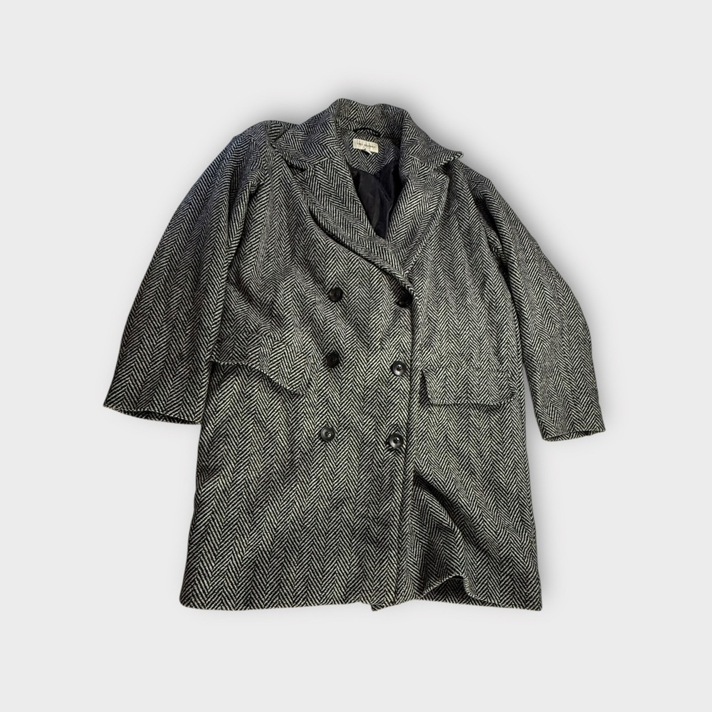 Free Assembly Herringbone Wool Blend Double Breasted Coat - Size M